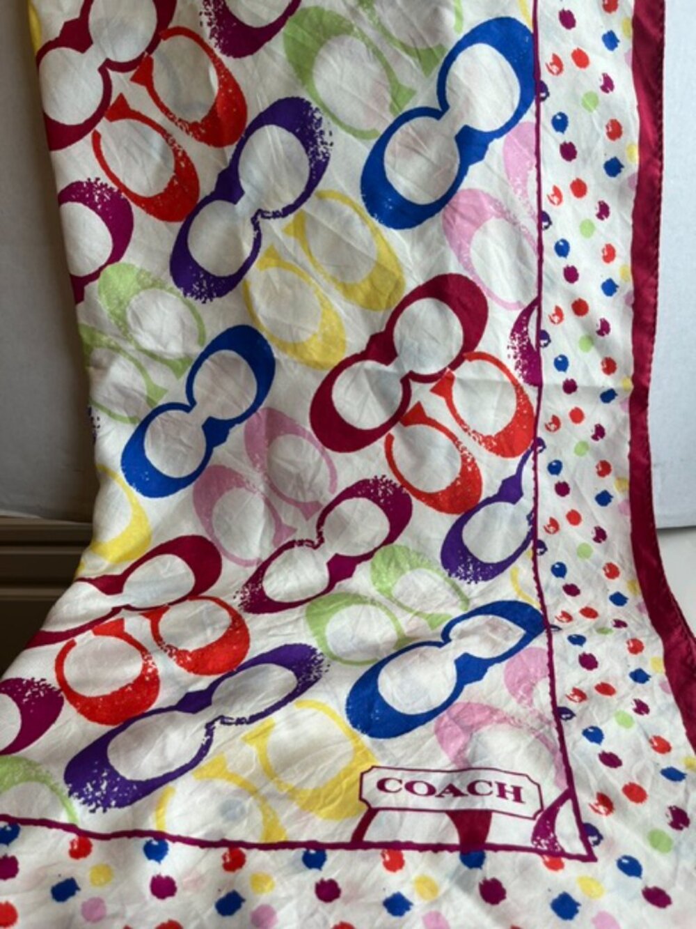 Coach vintage multicolor scarf. - Picture 3 of 5
